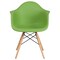 Merrick Lane Alda Series Polypropylene Accent Chair with Gently Curved Arms and Metal Braced Wooden Legs